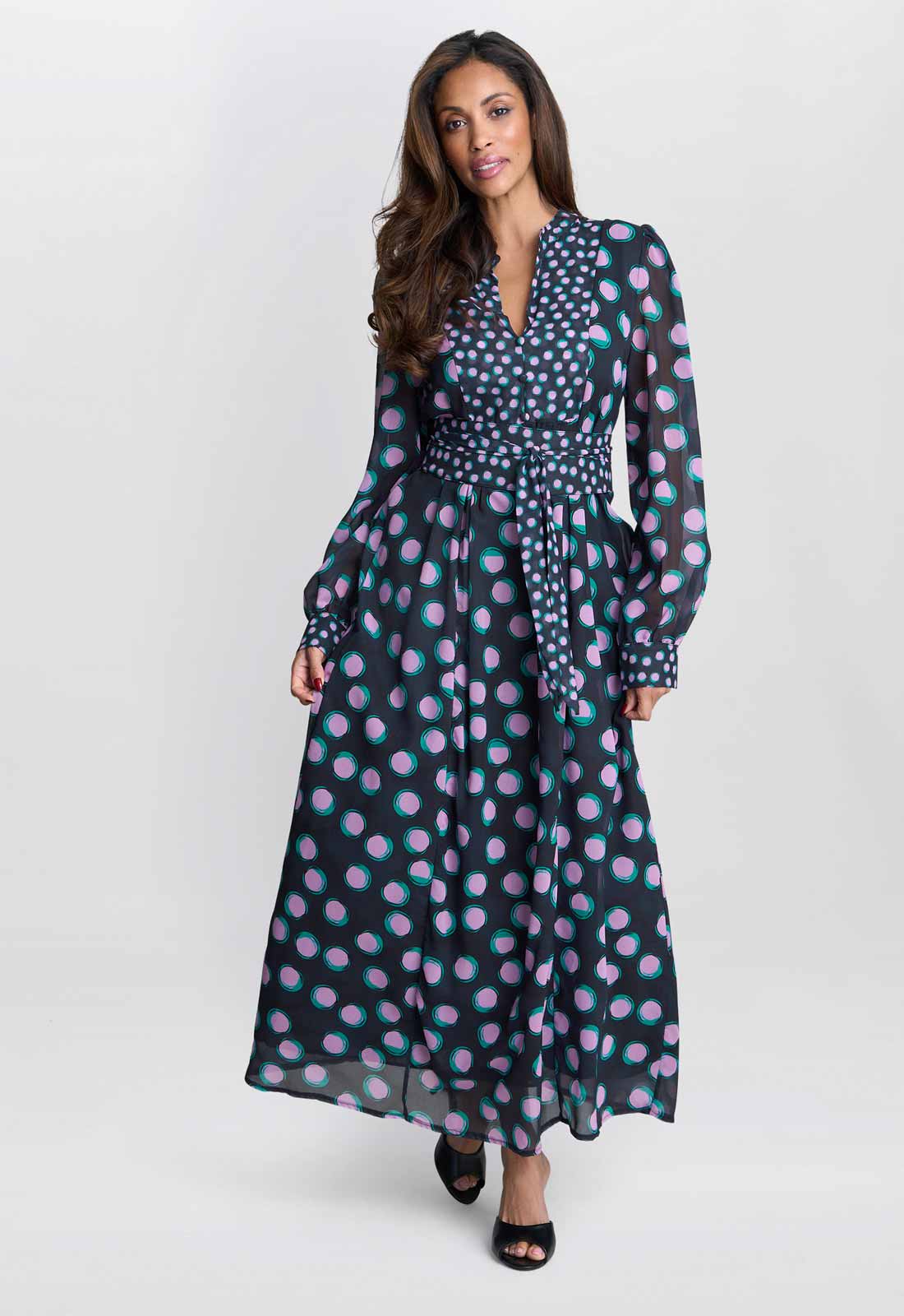 Gina Bacconi Navy / Multi Renata Boho Dress