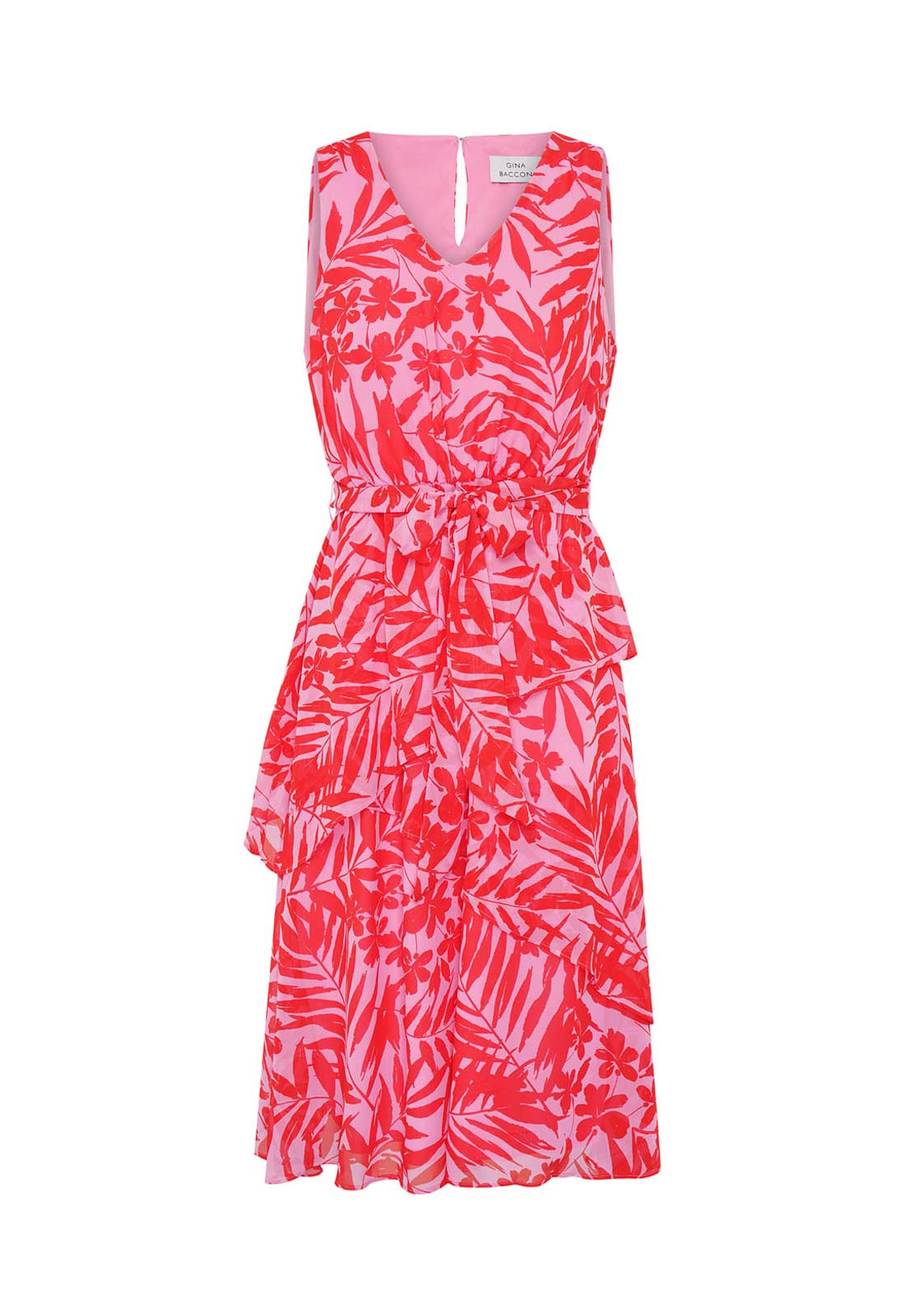 Gina Bacconi PINK Tasha Printed Chiffon Dress