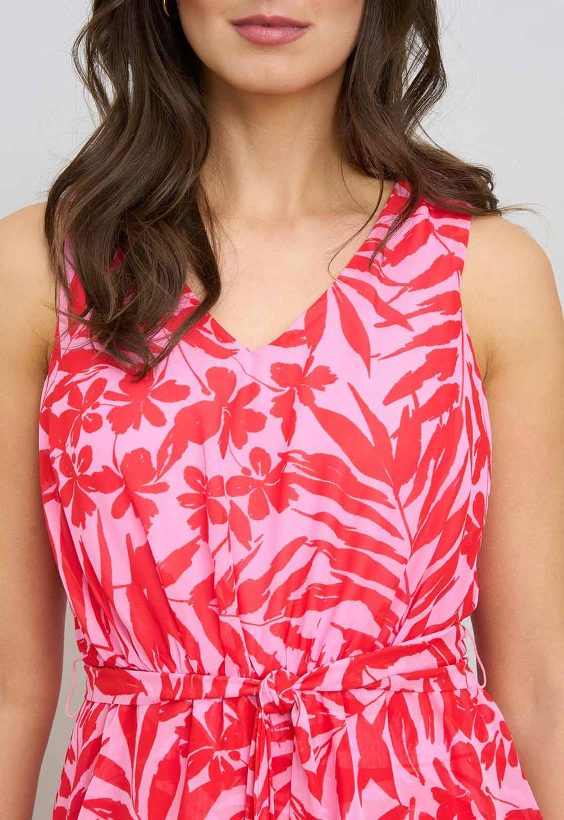 Gina Bacconi PINK Tasha Printed Chiffon Dress
