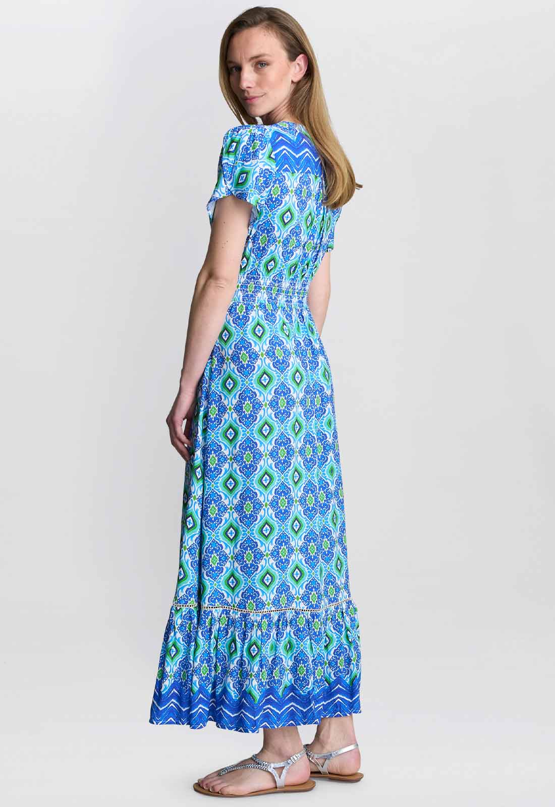 Gina Bacconi BLUE / GREEN Gabi Button Down Dress