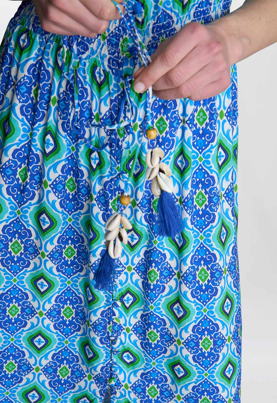 Gina Bacconi BLUE / GREEN Gabi Button Down Dress