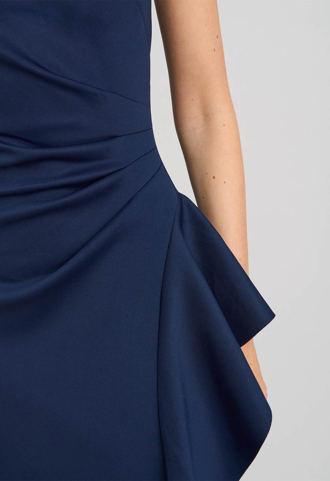 Gina Bacconi MIDNIGHT Darby One Shoulder Frill Dress