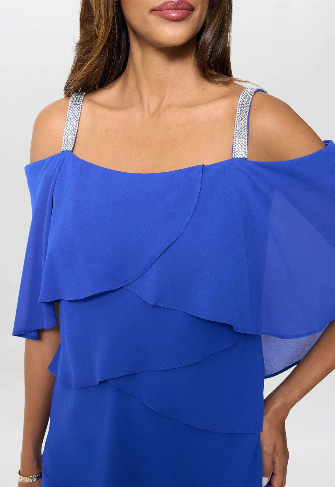 Gina Bacconi Royal Darla Frill Top Trouser Set