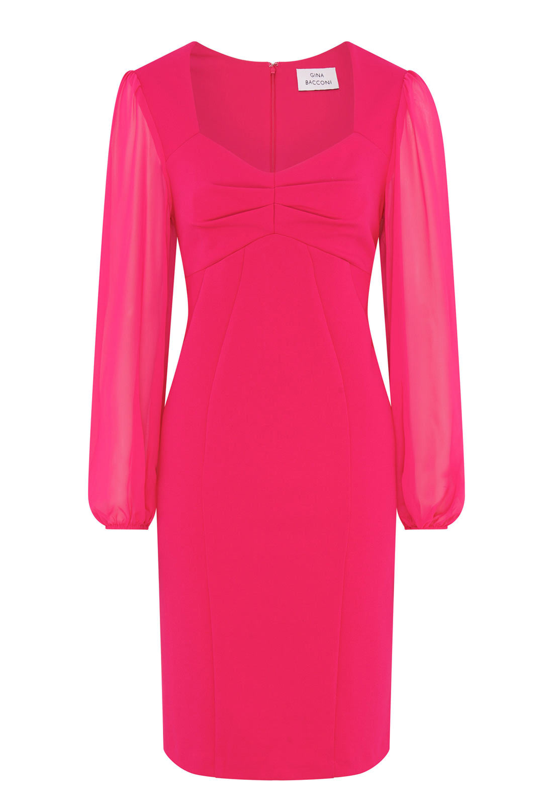 Gina Bacconi Fuchsia Della Crepe Dress