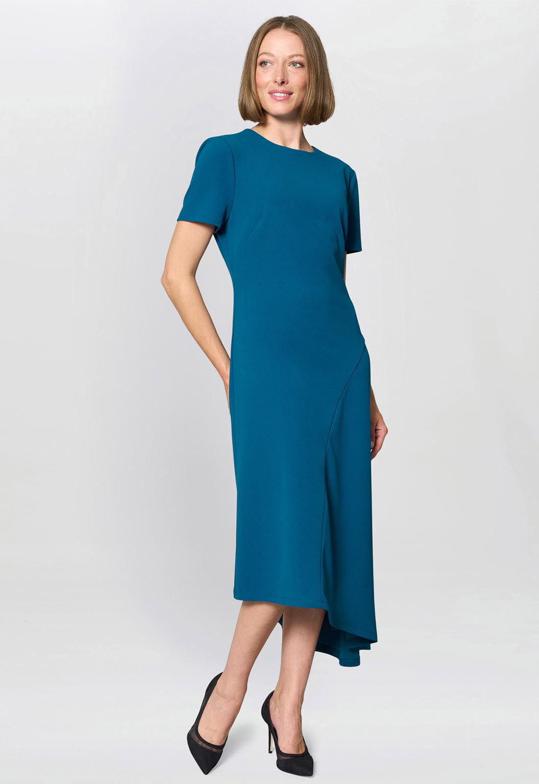 Gina Bacconi Blue Elma Fit And Flare Midi Dress