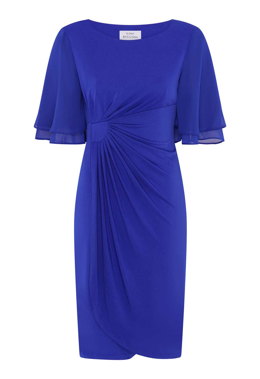 Gina Bacconi COBALT Hanne Jersey And Chiffon Wrap Dress