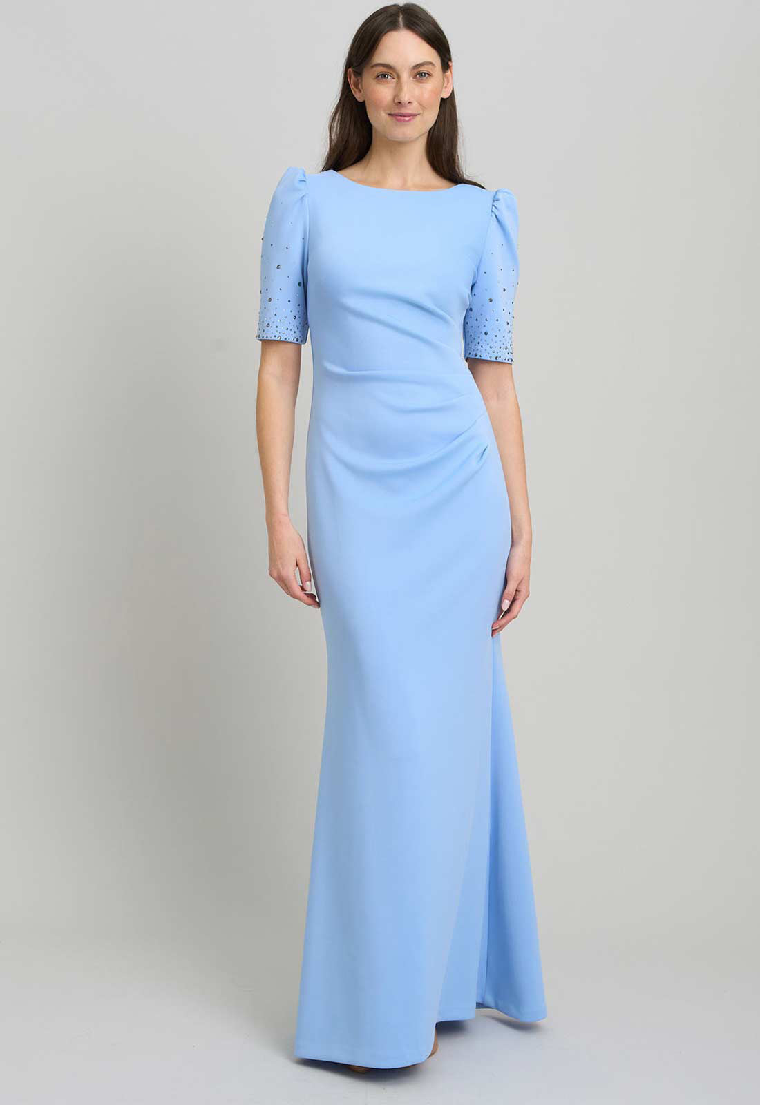 Gina Bacconi PERRI Jadie Maxi Dress With Beaded Sleeves