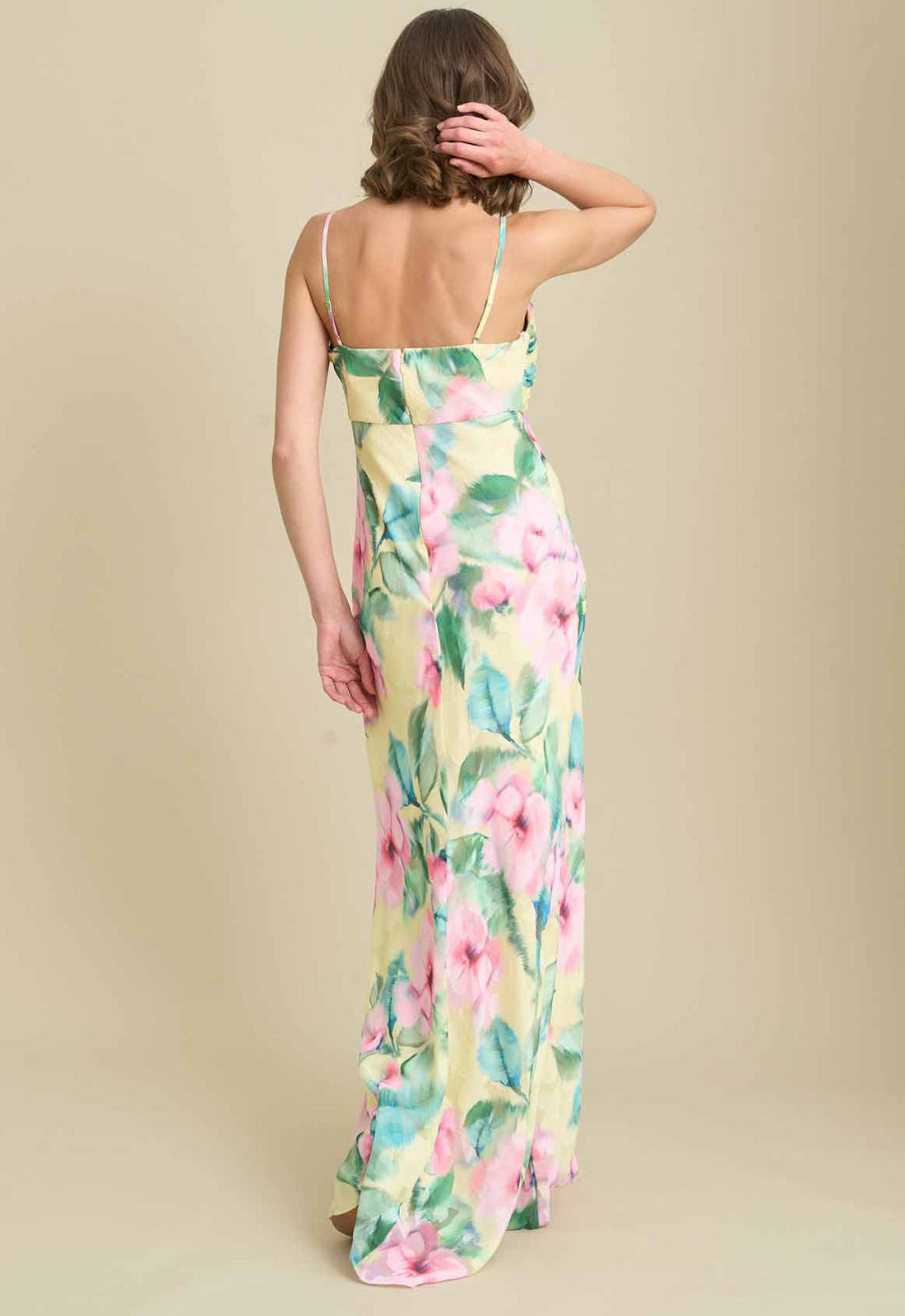 Gina Bacconi YELLOW Marge Burnout Print Maxi Dress