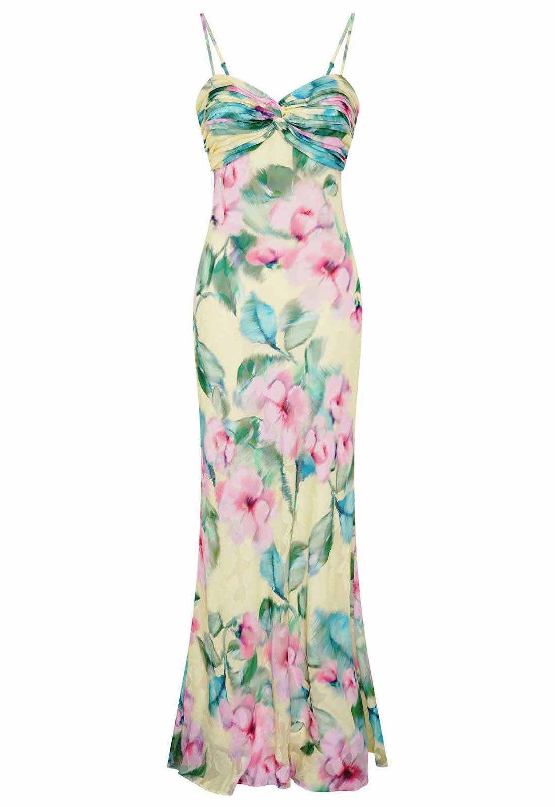 Gina Bacconi YELLOW Marge Burnout Print Maxi Dress
