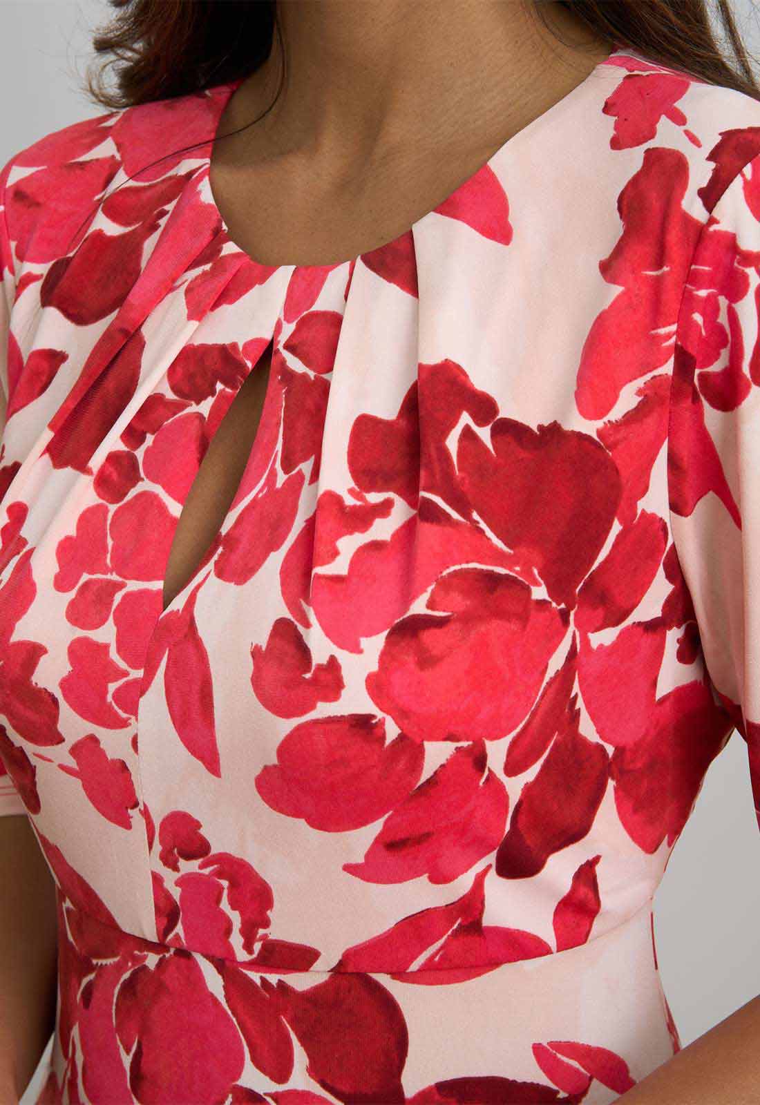 Red floral pattern on a white background