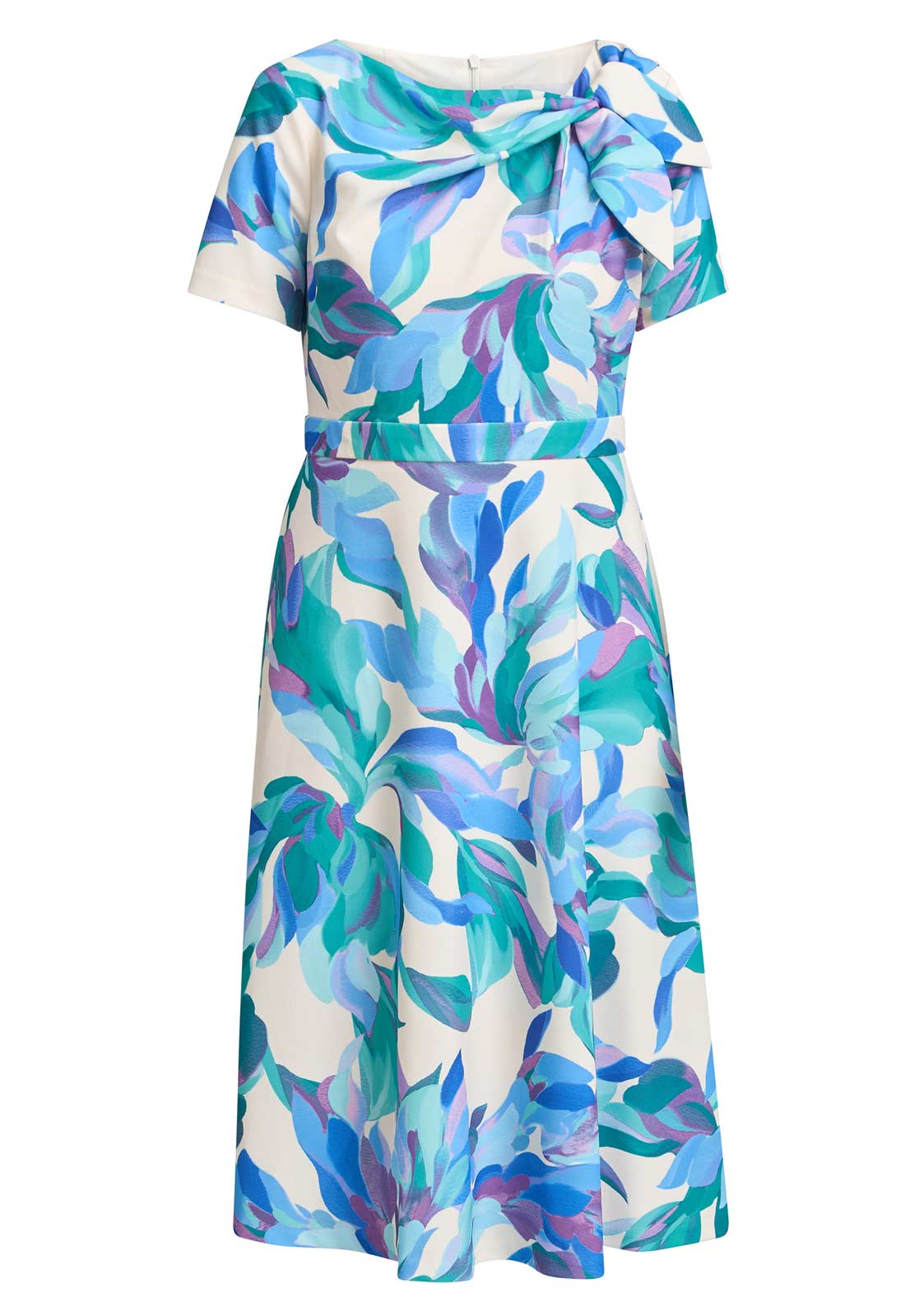 Colorful dress with abstract pattern on a white background