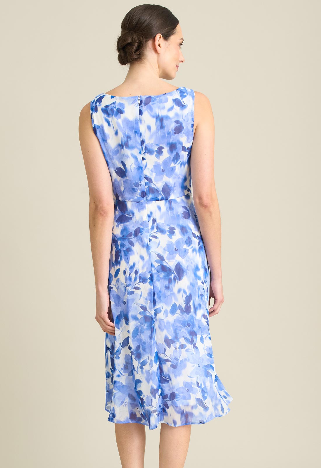 Gina Bacconi BLUE Noreen Chiffon Floral Midi Dress