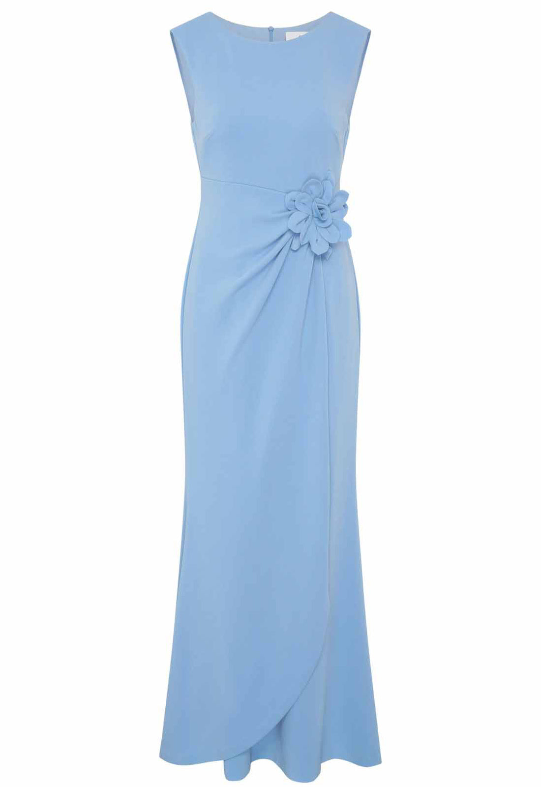 Gina Bacconi BLUE Maxi Dress With Floral Applique