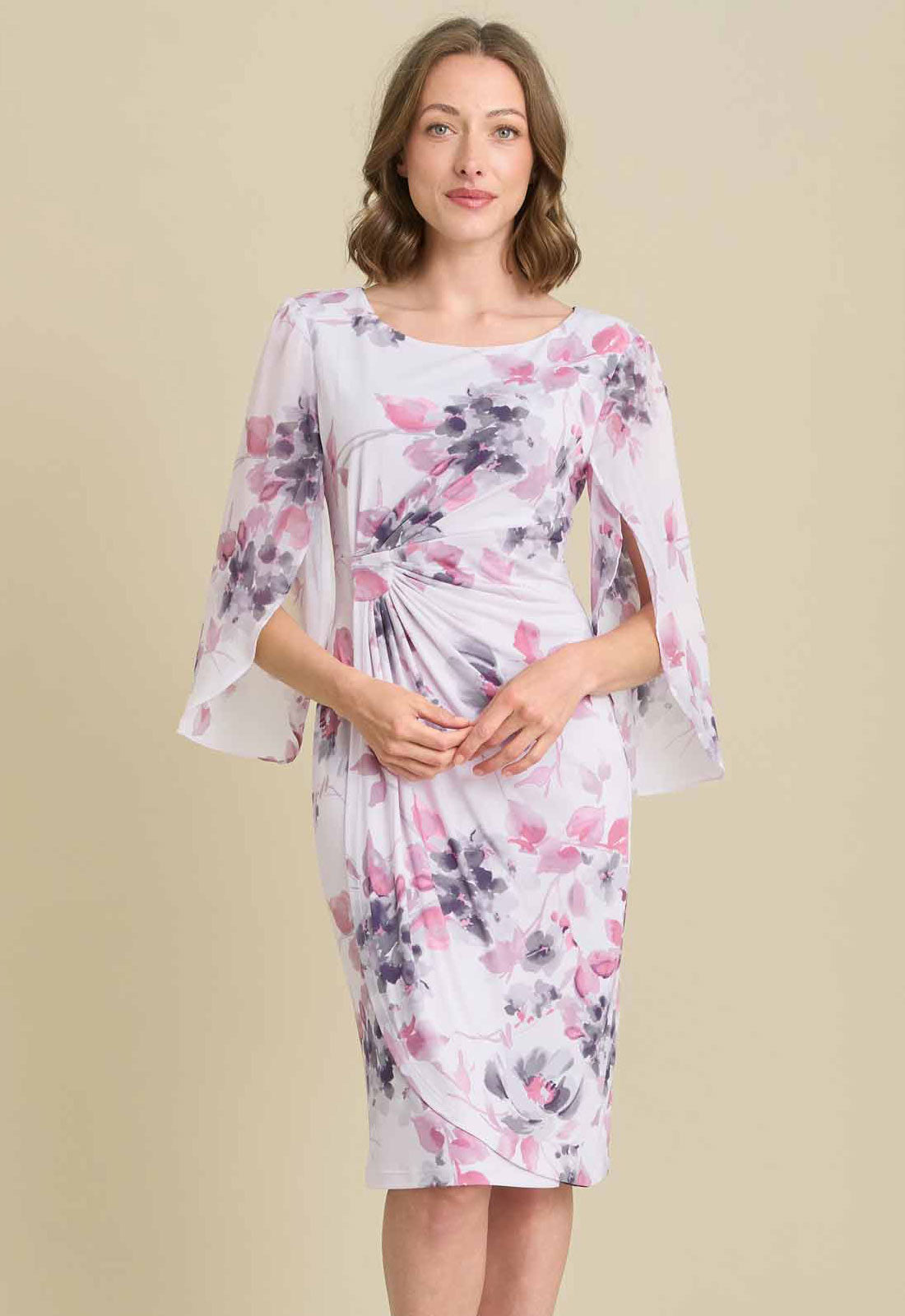 Gina Bacconi PINK Harmony Floral Print Dress