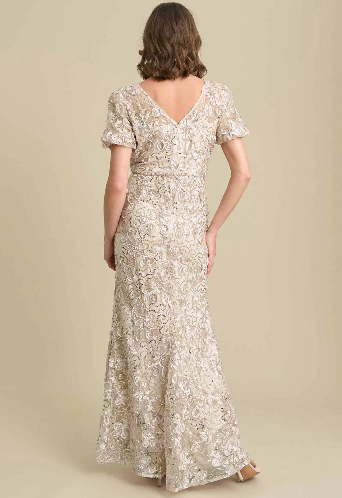 Gina Bacconi CHAMPAGNE Mimmi Sequin Maxi Dress