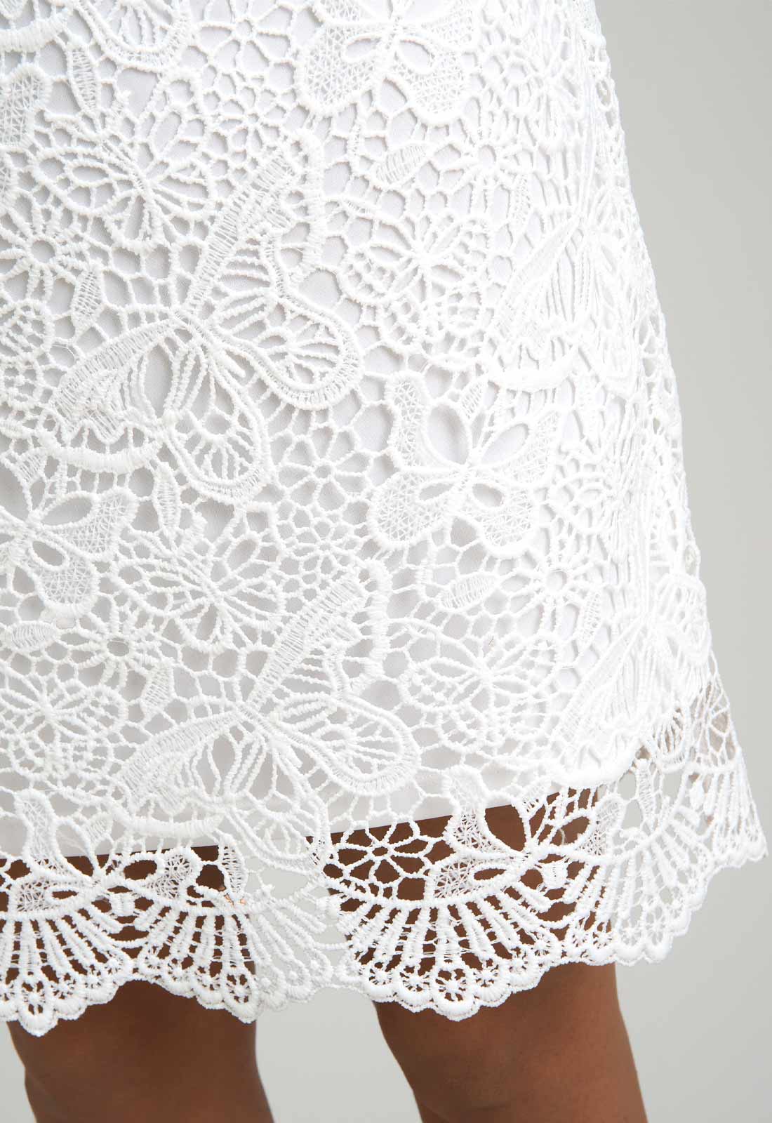 Gina Bacconi WHITE Reid Lace Shift Dress