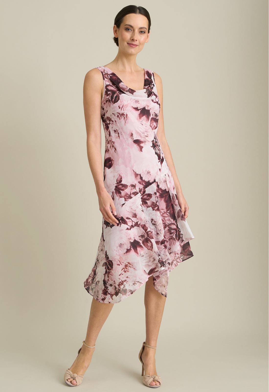 Gina Bacconi MAUVE Adriana Floral Midi Dress