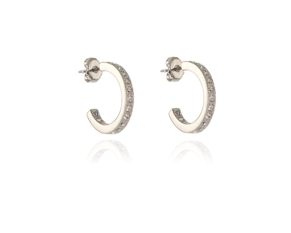 Cachet London Saga 18mm Silver Hoop Earrings