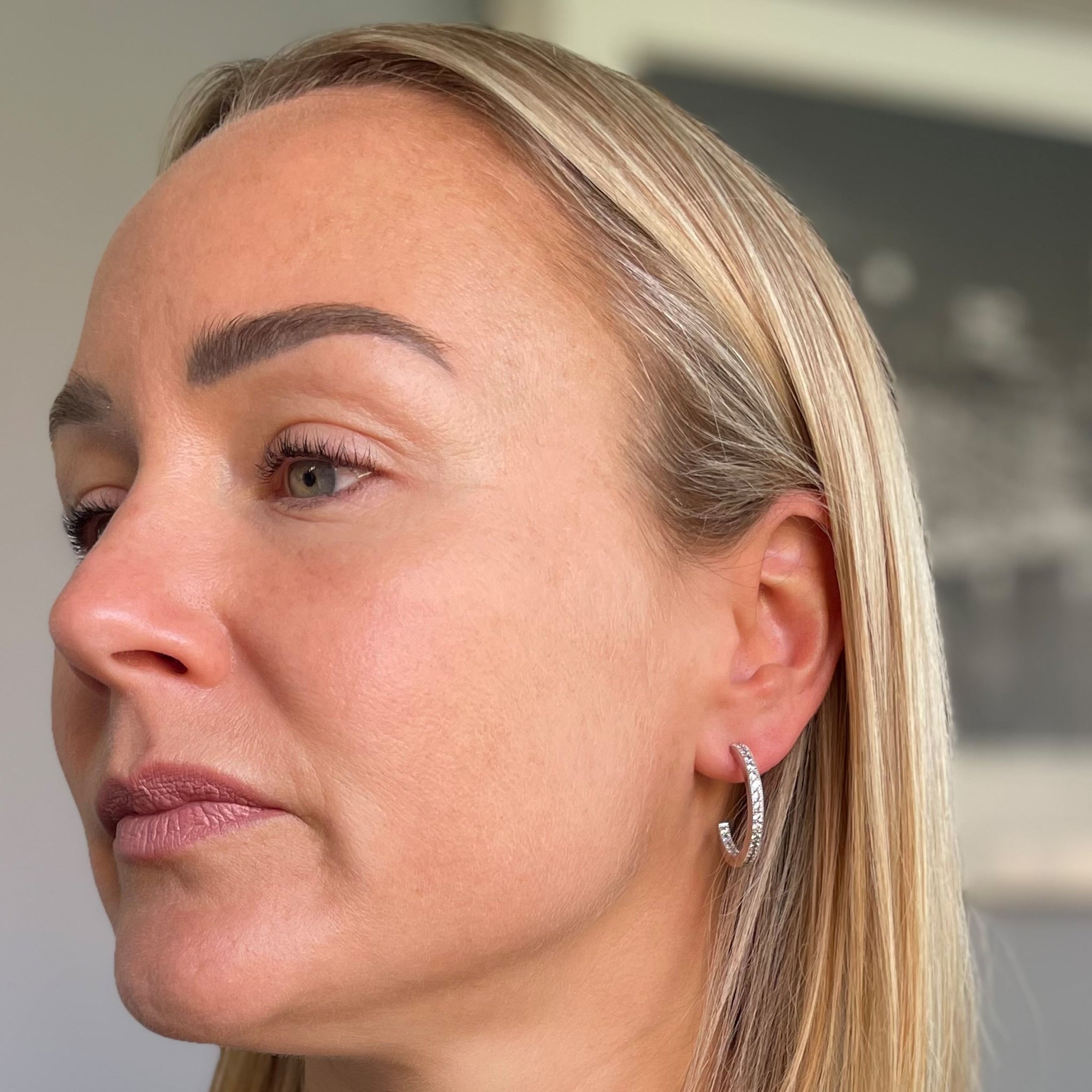 Cachet London Saga Large Silver Hoop Earrings