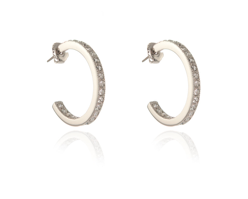 Cachet London Saga Large Silver Hoop Earrings