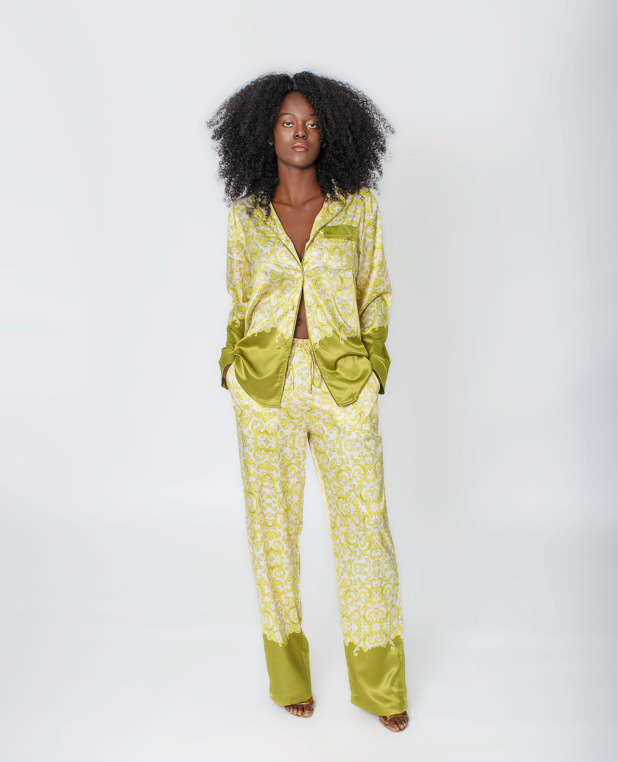 Josh And Nicol Jessie Longe Wear Set Yellow Multi Print- Tall fit