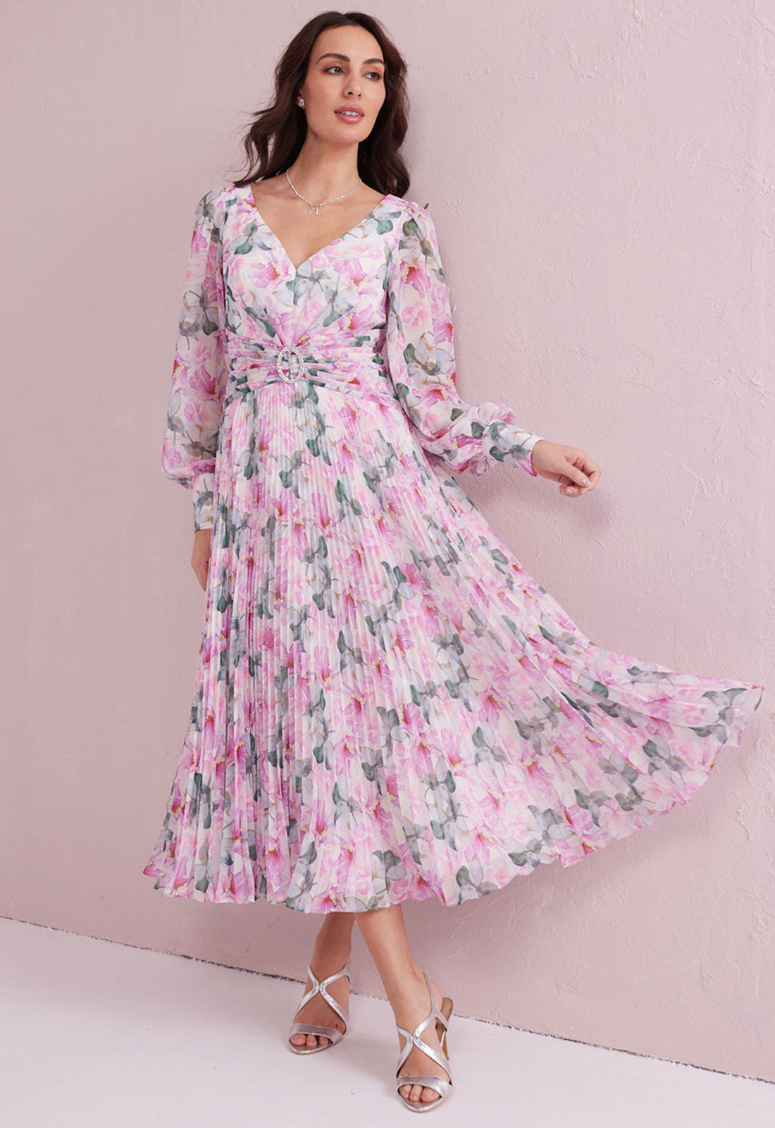Samantha Jane Pink Serene Floral Print Dress