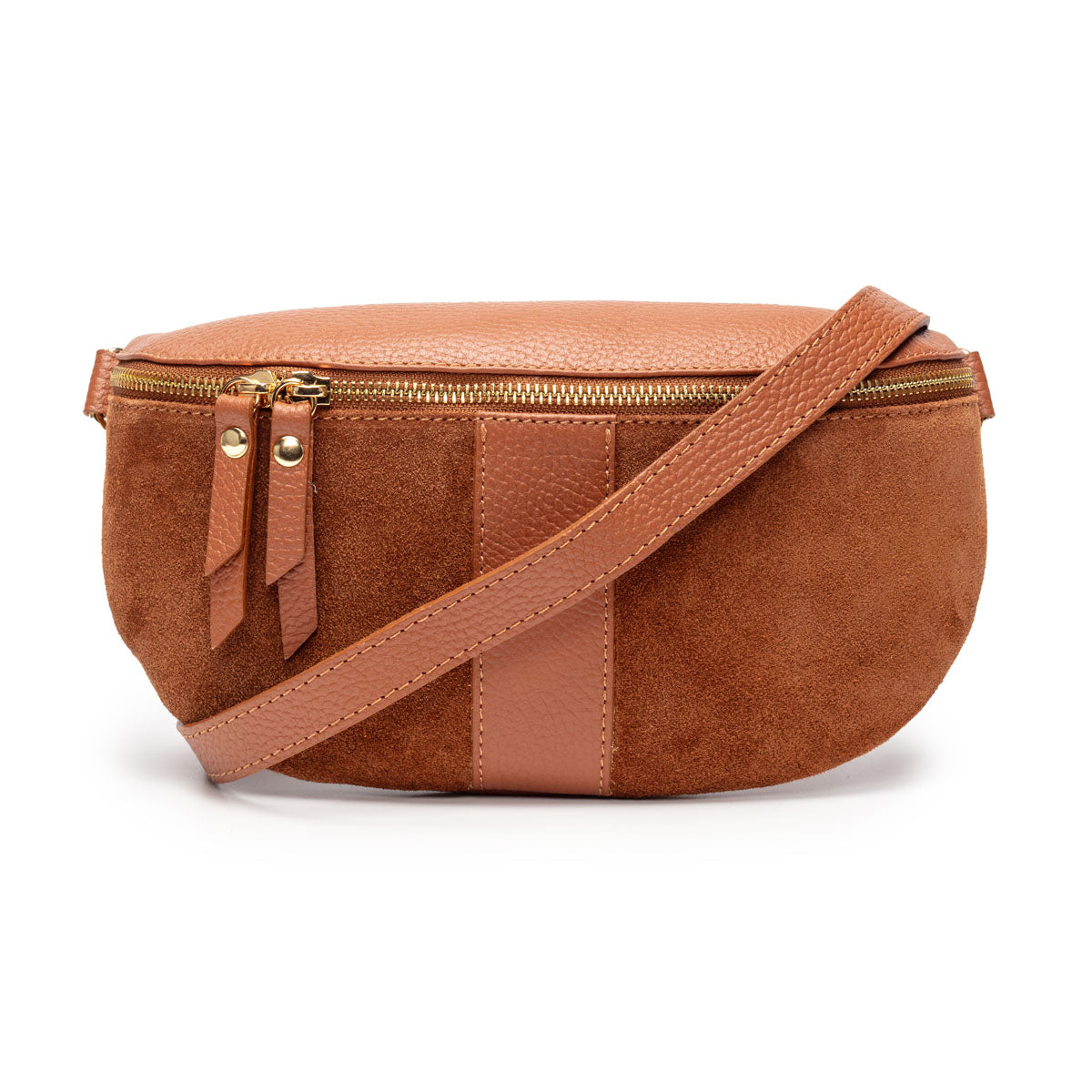 Suede sling bag top