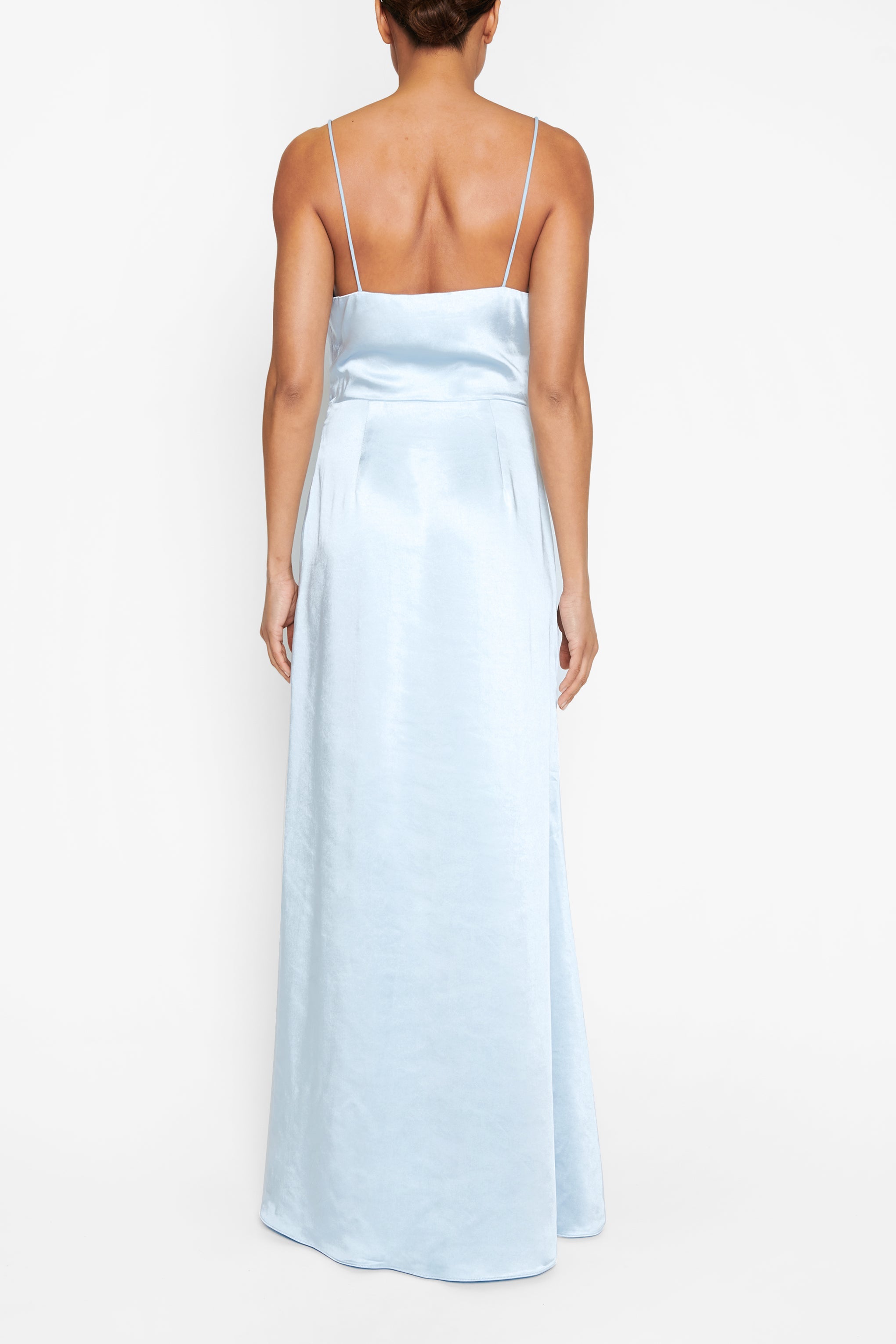 Vivian Icy Blue Cowl-Neck Bias Cut Maxi-Dress-image-2