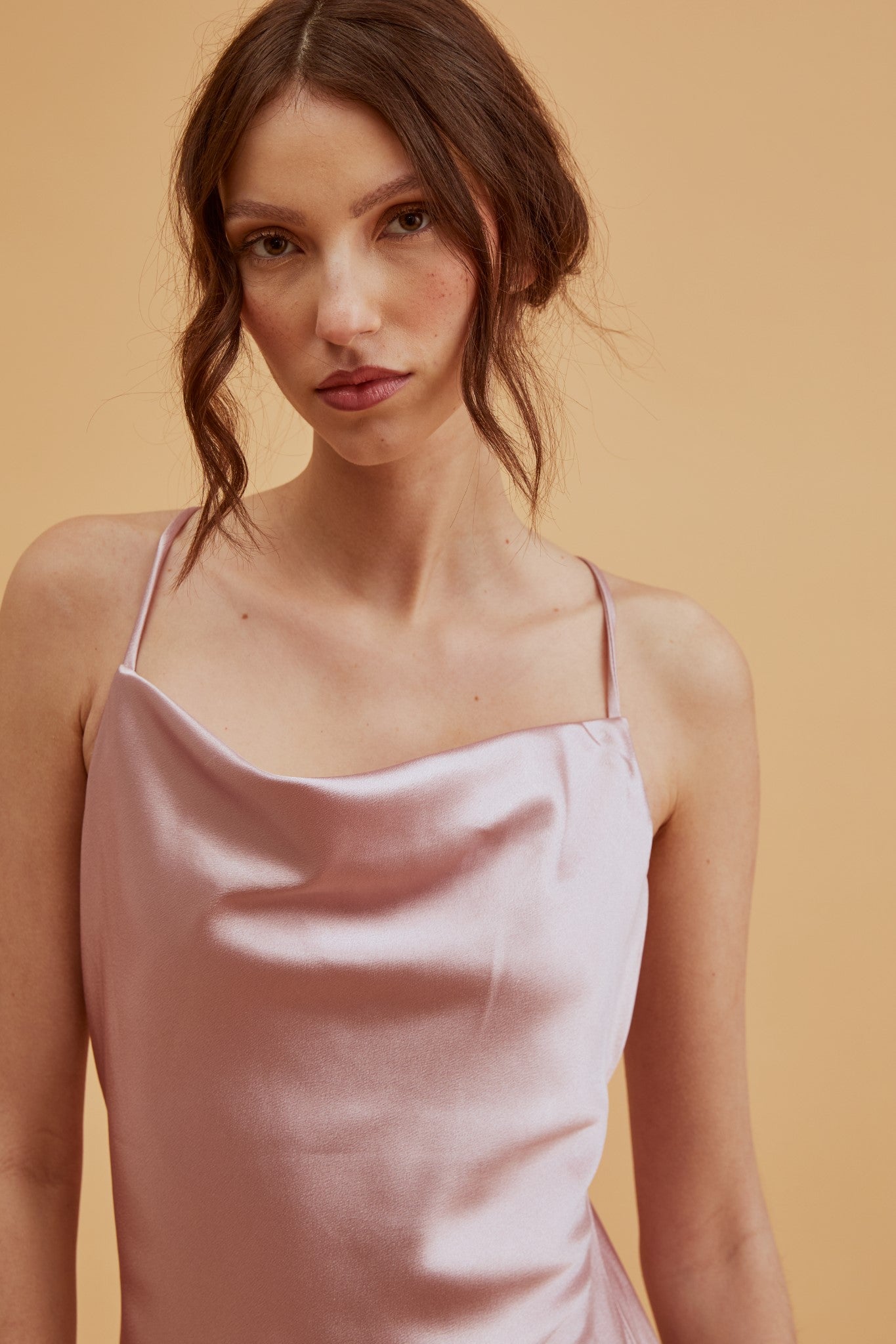 Pippa Dusty Pink Bridesmaid Cowl-Neck Slip Dress-image-4