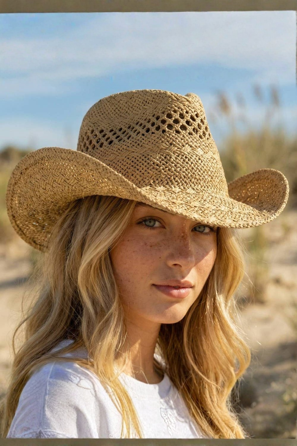 Soul Of Sita Straw Braid Western Cowboy Hat: Kh