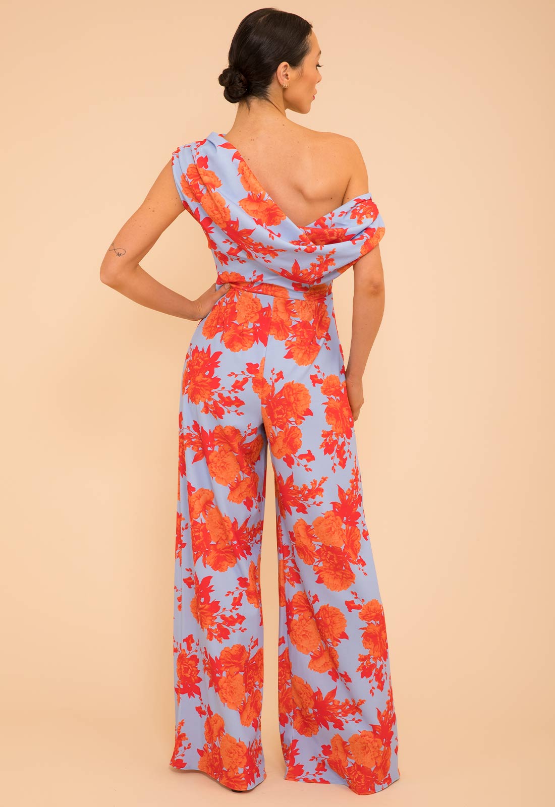 Atom Label Powder Blue And Orange Venice Jumpsuit