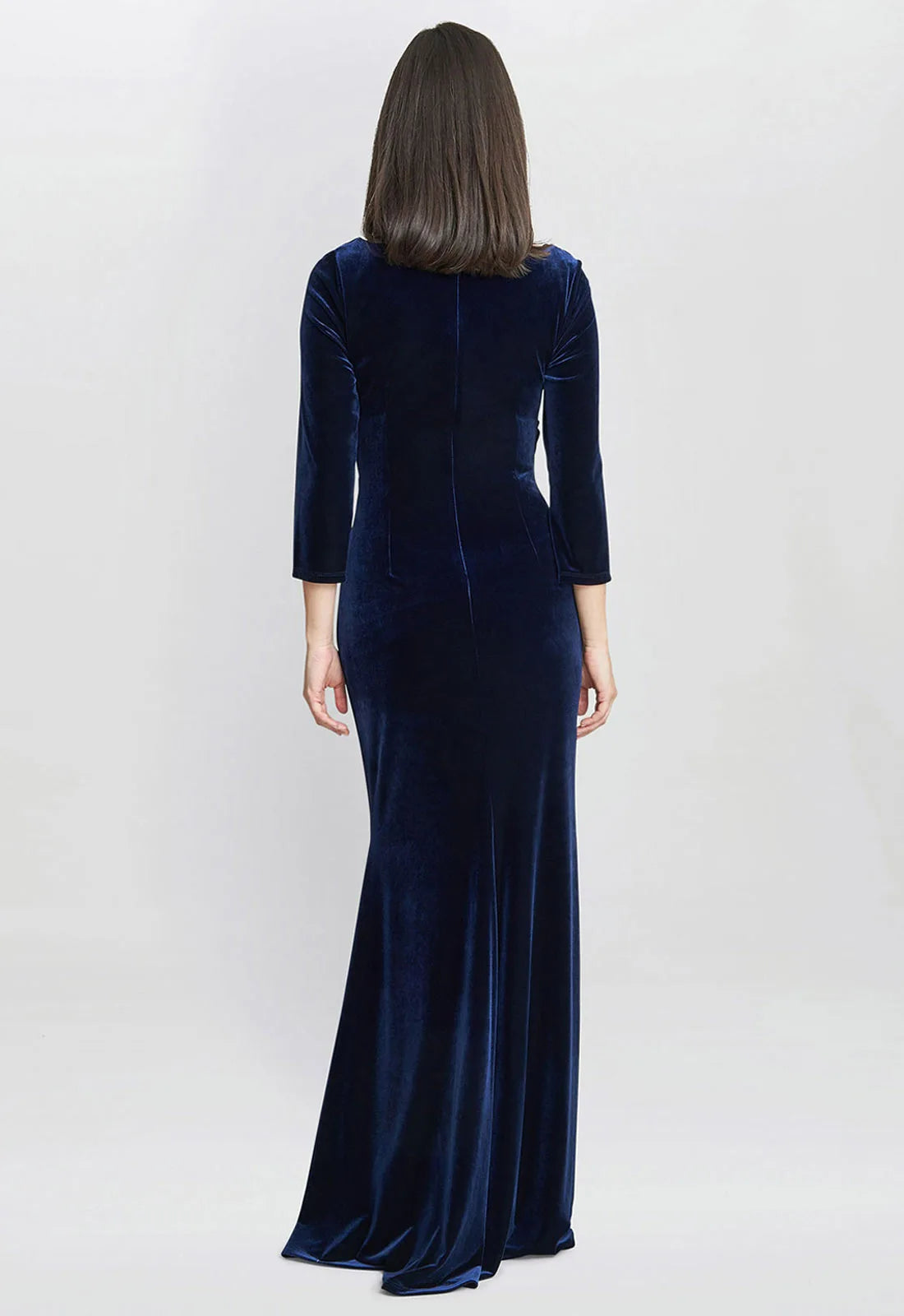 Gina Bacconi Navy Sophie Velvet Maxi Dress