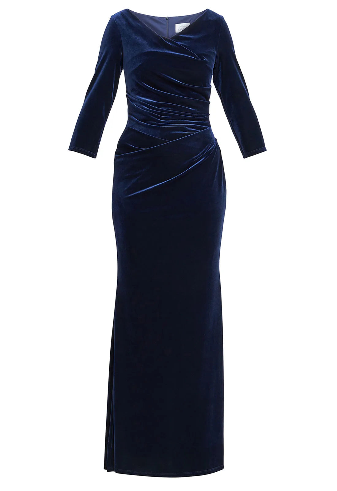 Gina Bacconi Navy Sophie Velvet Maxi Dress