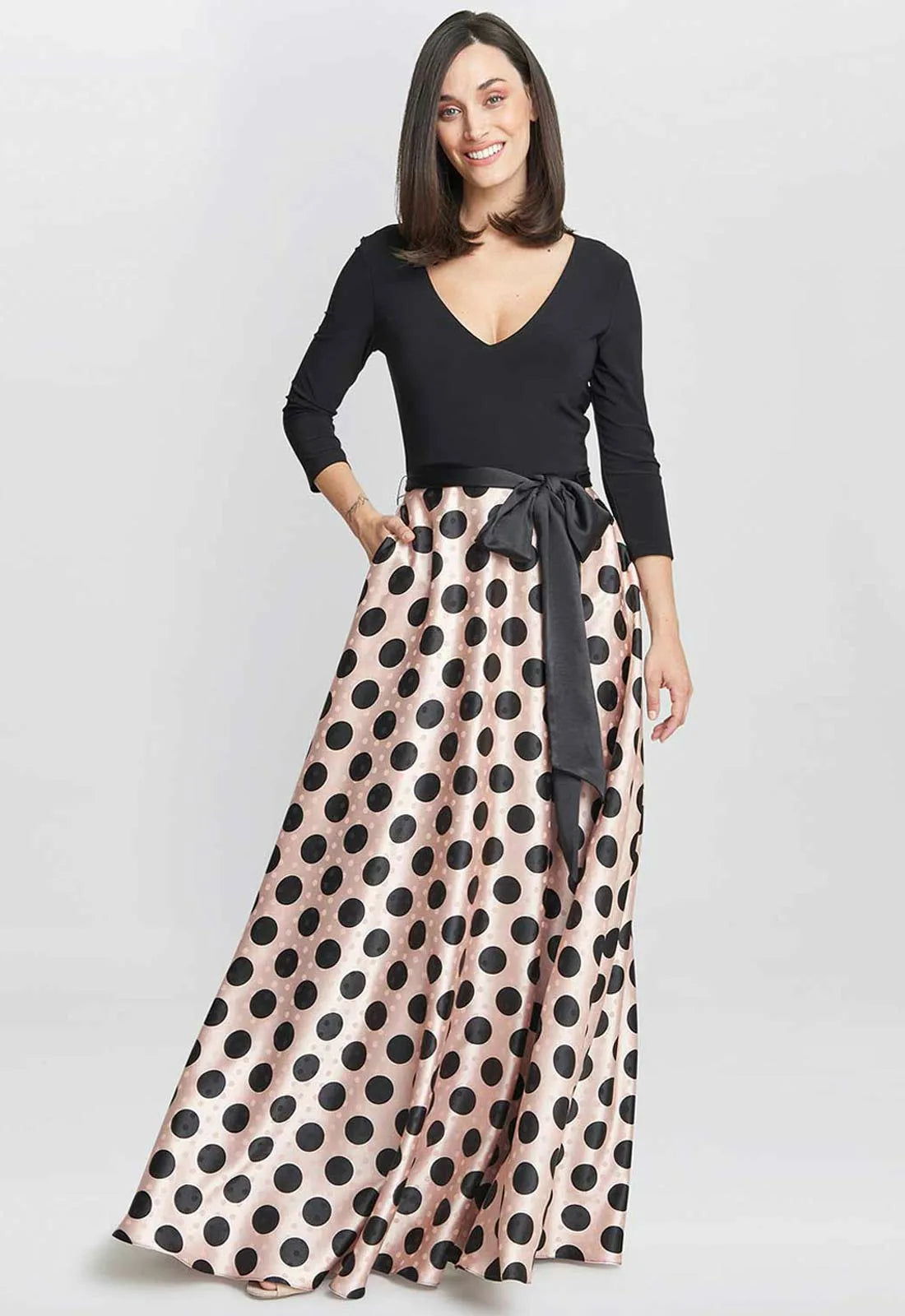 Gina Bacconi Ester Spot Maxi Dress 10