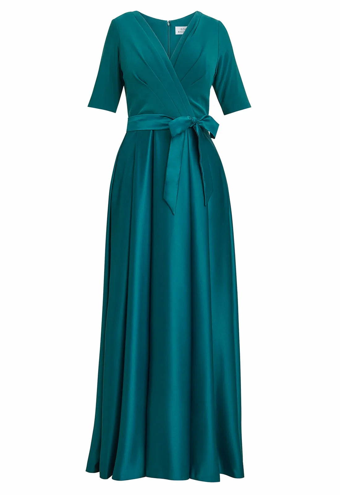 Gina Bacconi Green Luna Satin Maxi Dress