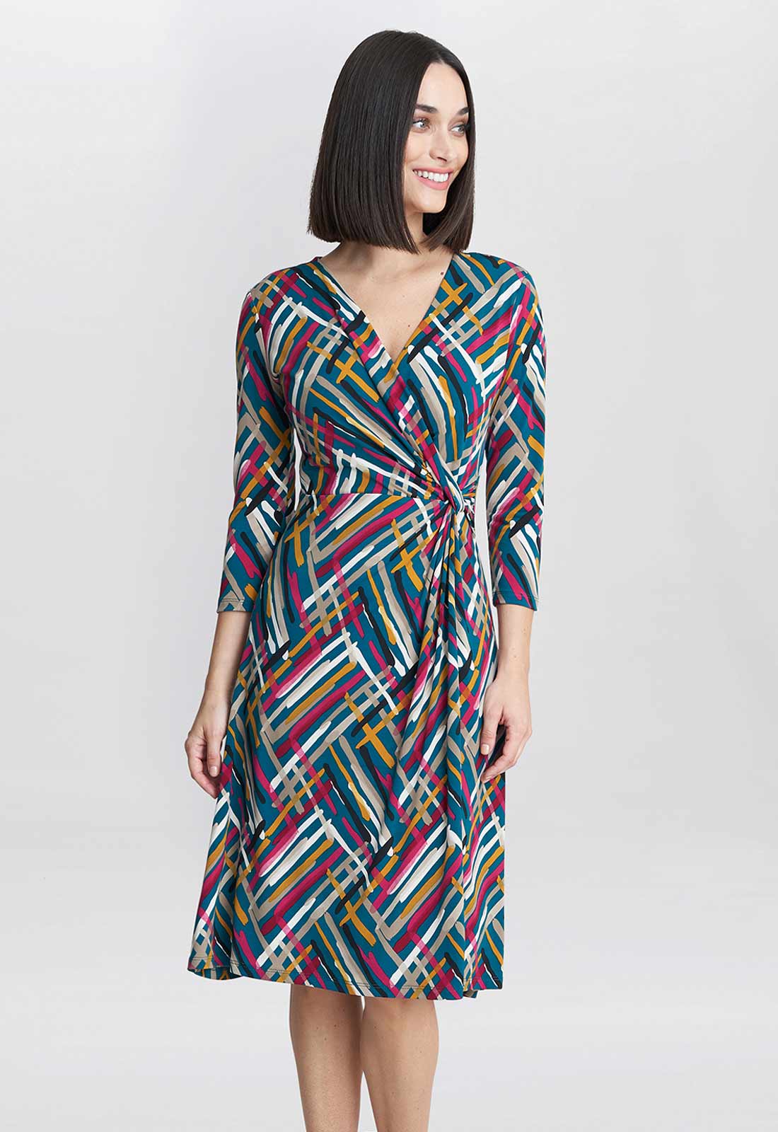 Gina bacconi wrap dress outlet