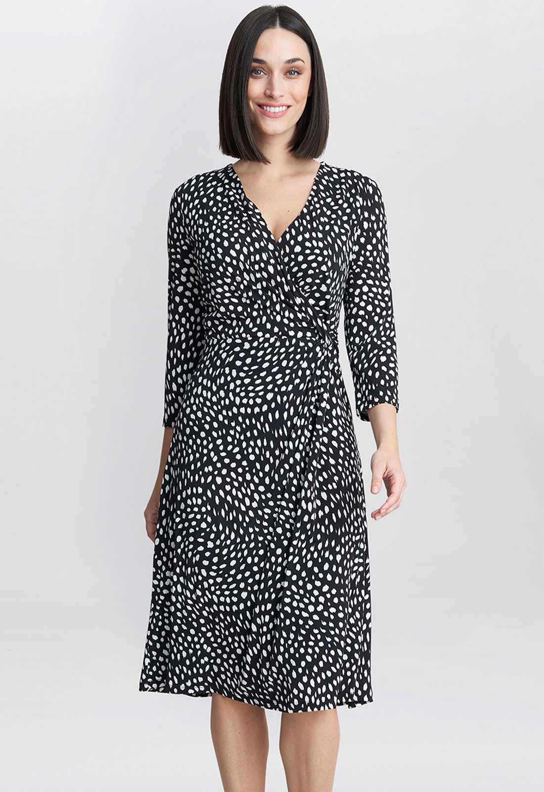 Gina Bacconi Black Camilla Print Dress