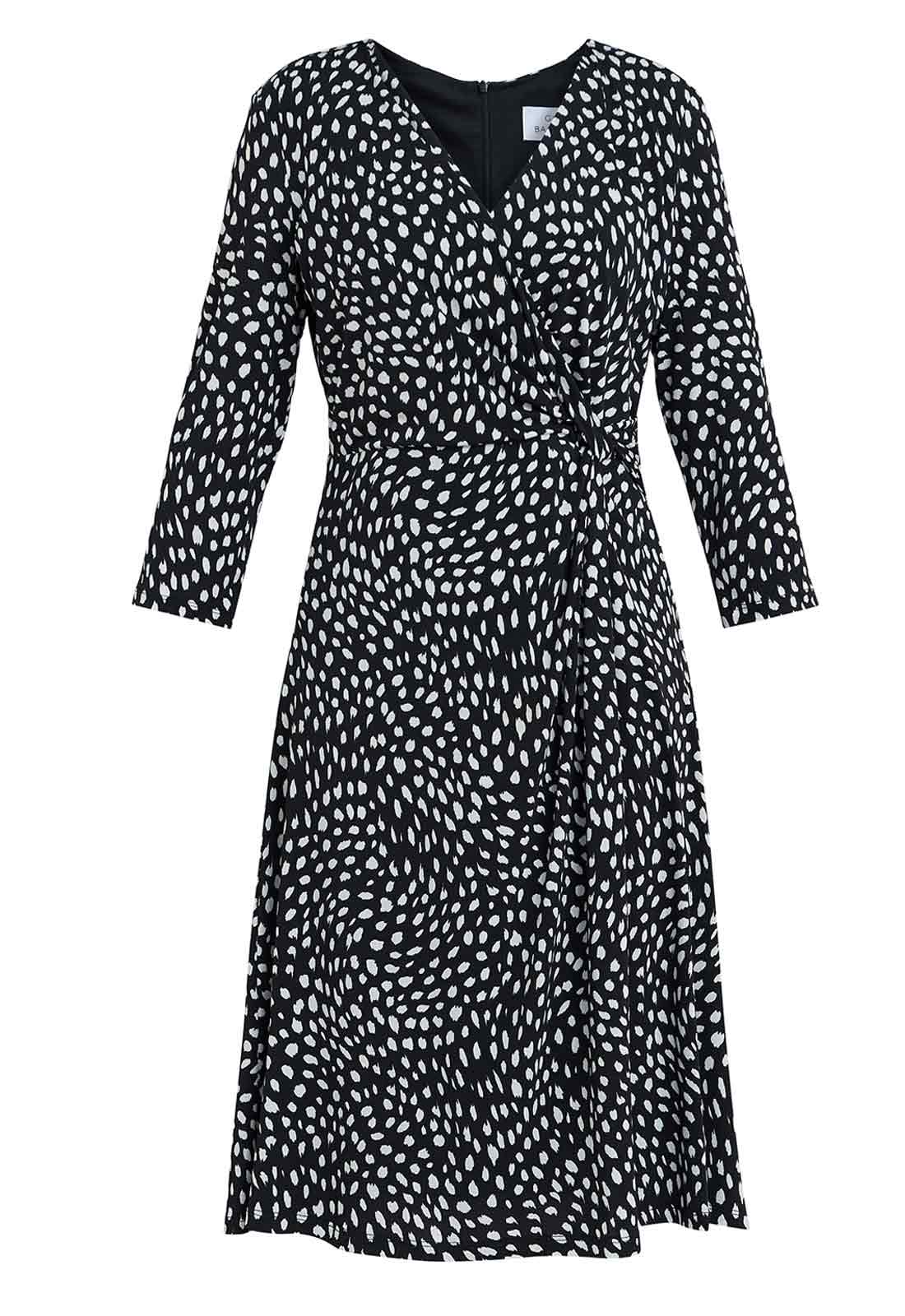 Gina Bacconi Black Camilla Print Dress