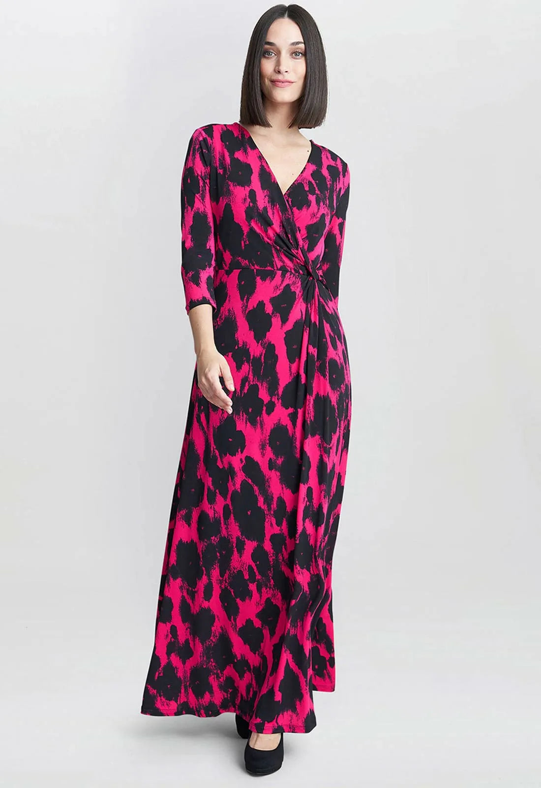 Gina Bacconi Pink Debra Wrap Maxi Dress