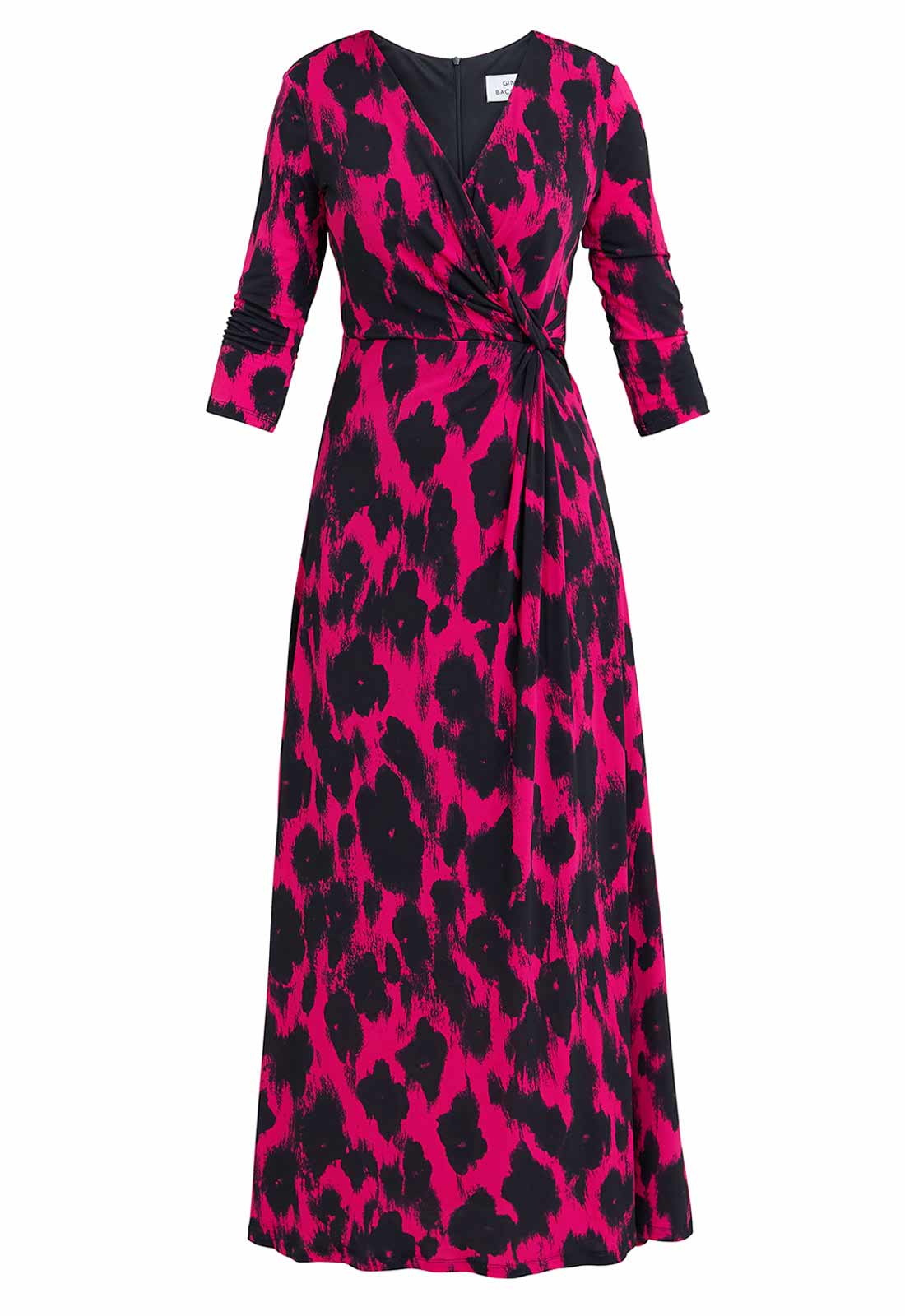 Gina Bacconi Pink Debra Wrap Maxi Dress