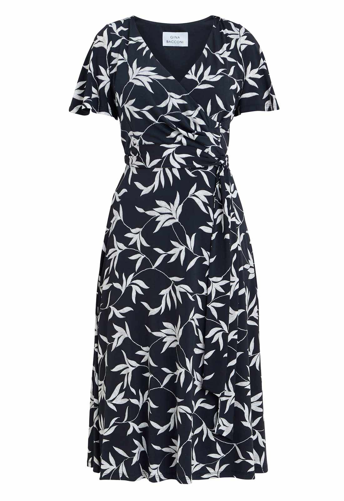 Gina Bacconi Black & White Emma Fit And Flare Dress
