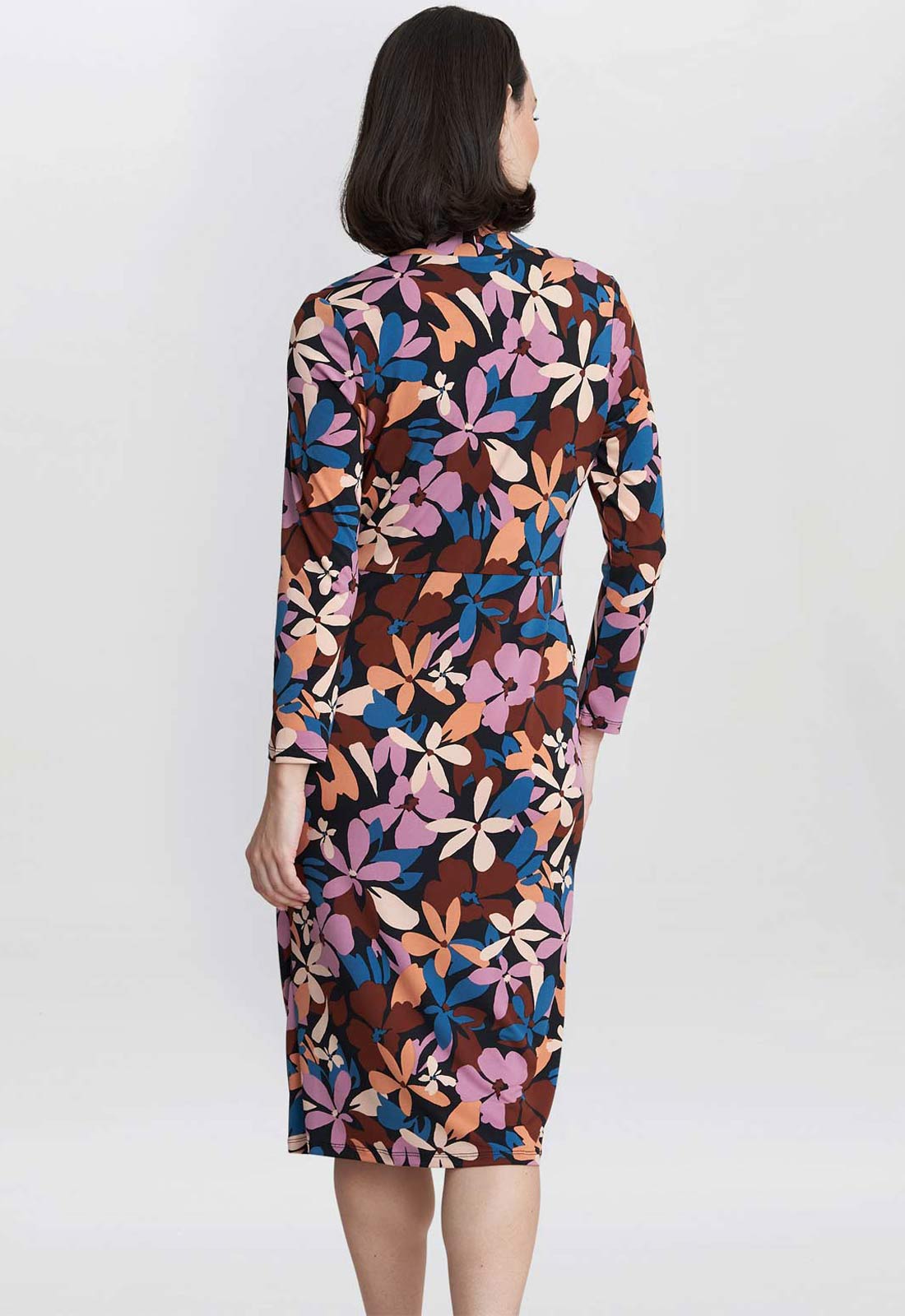 Gina Bacconi Black & Plum Isobel Jersey Wrap Dress