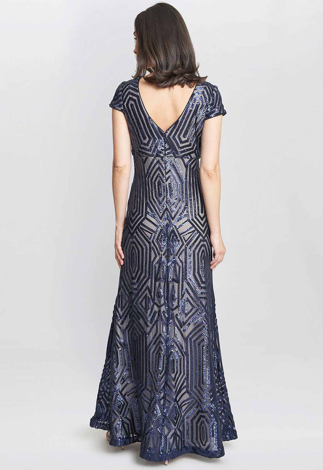 Gina Bacconi Silver Marcia Fishtail Dress
