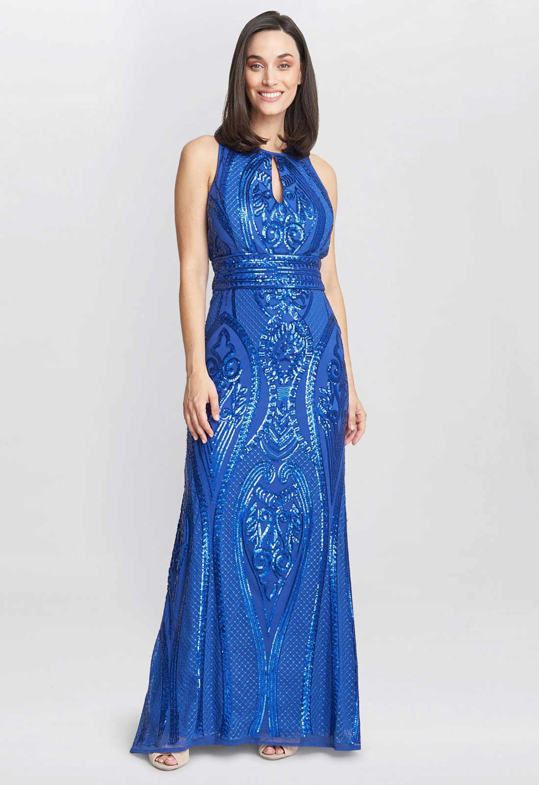 Gina bacconi Blue Natalie Maxi Dress