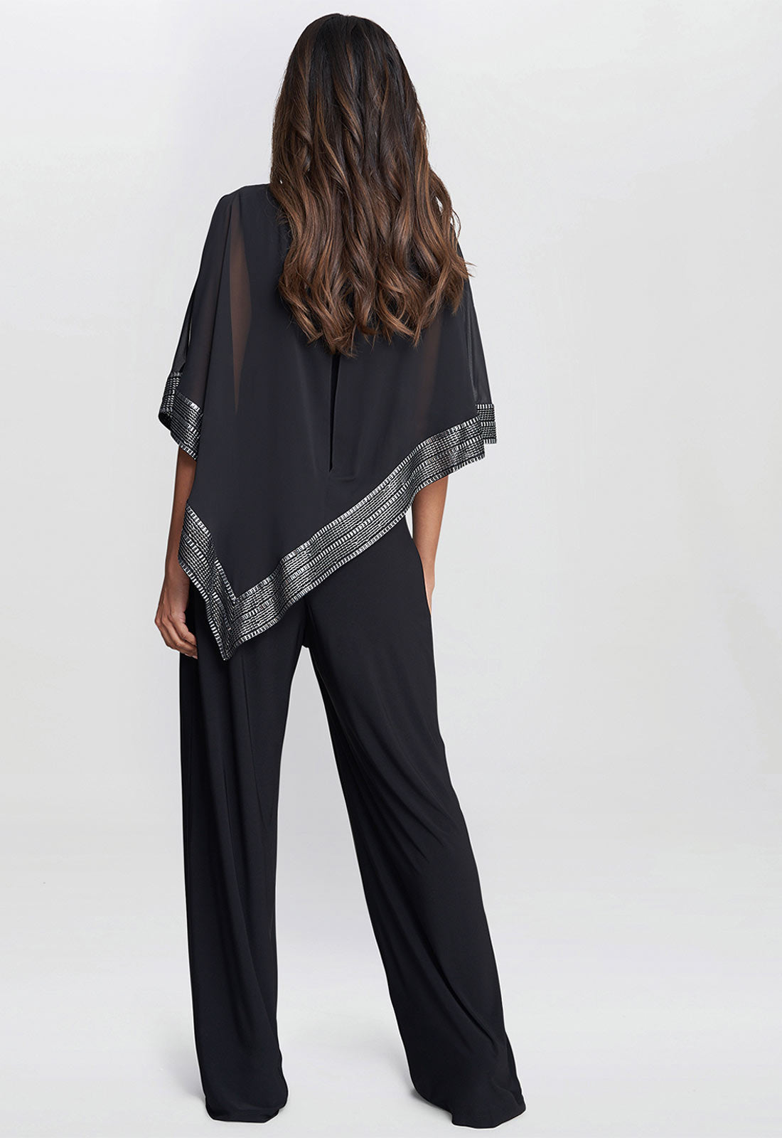 Gina Bacconi Black Eve Cape Jumpsuit