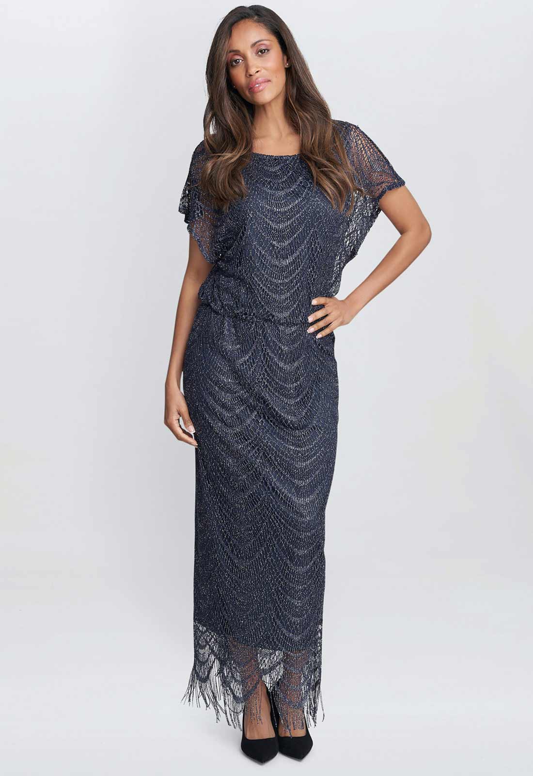 Gina Bacconi Navy Arlene Dress