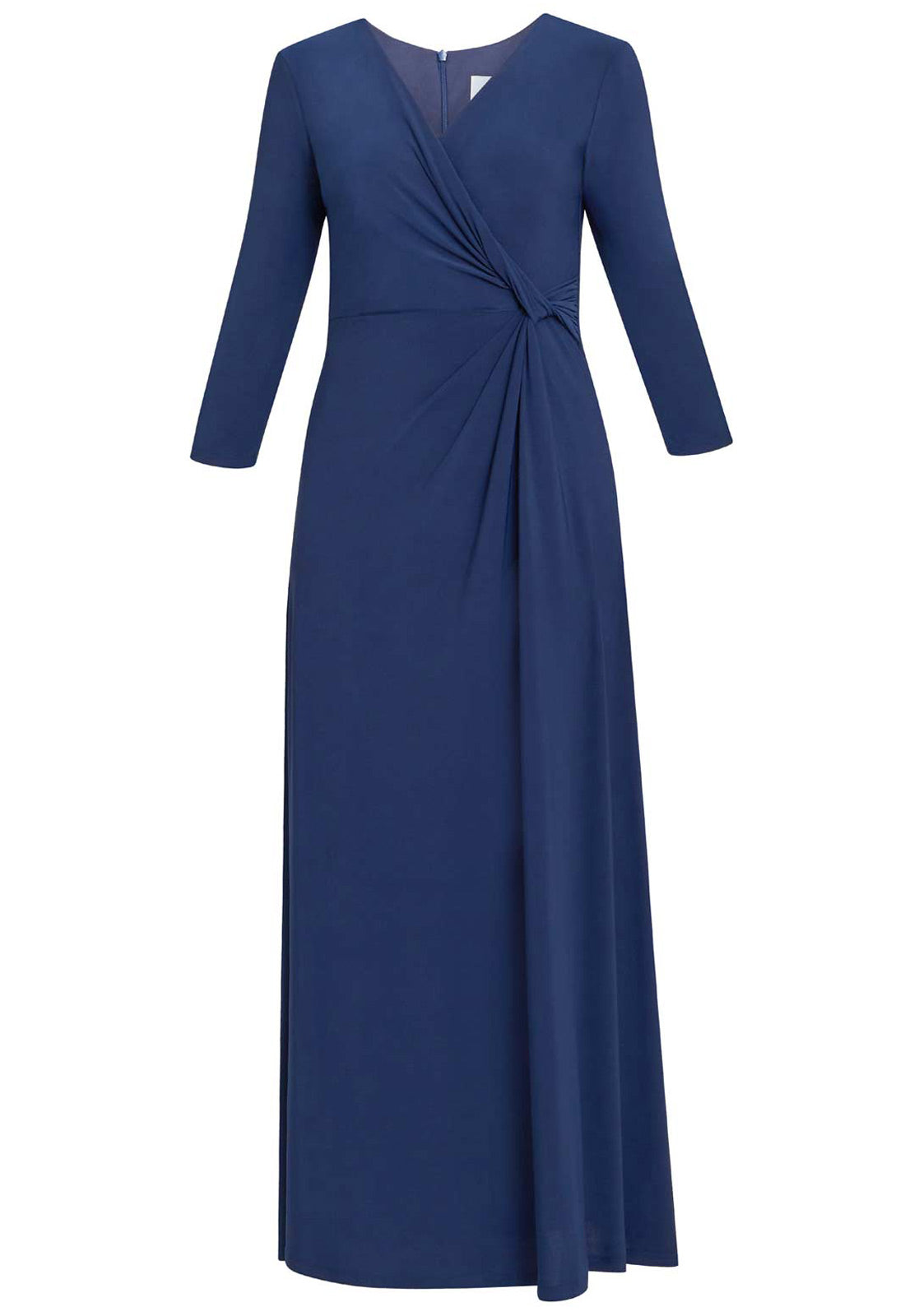 Gina Bacconi Navy Celine Jersey Wrap Maxi Dress
