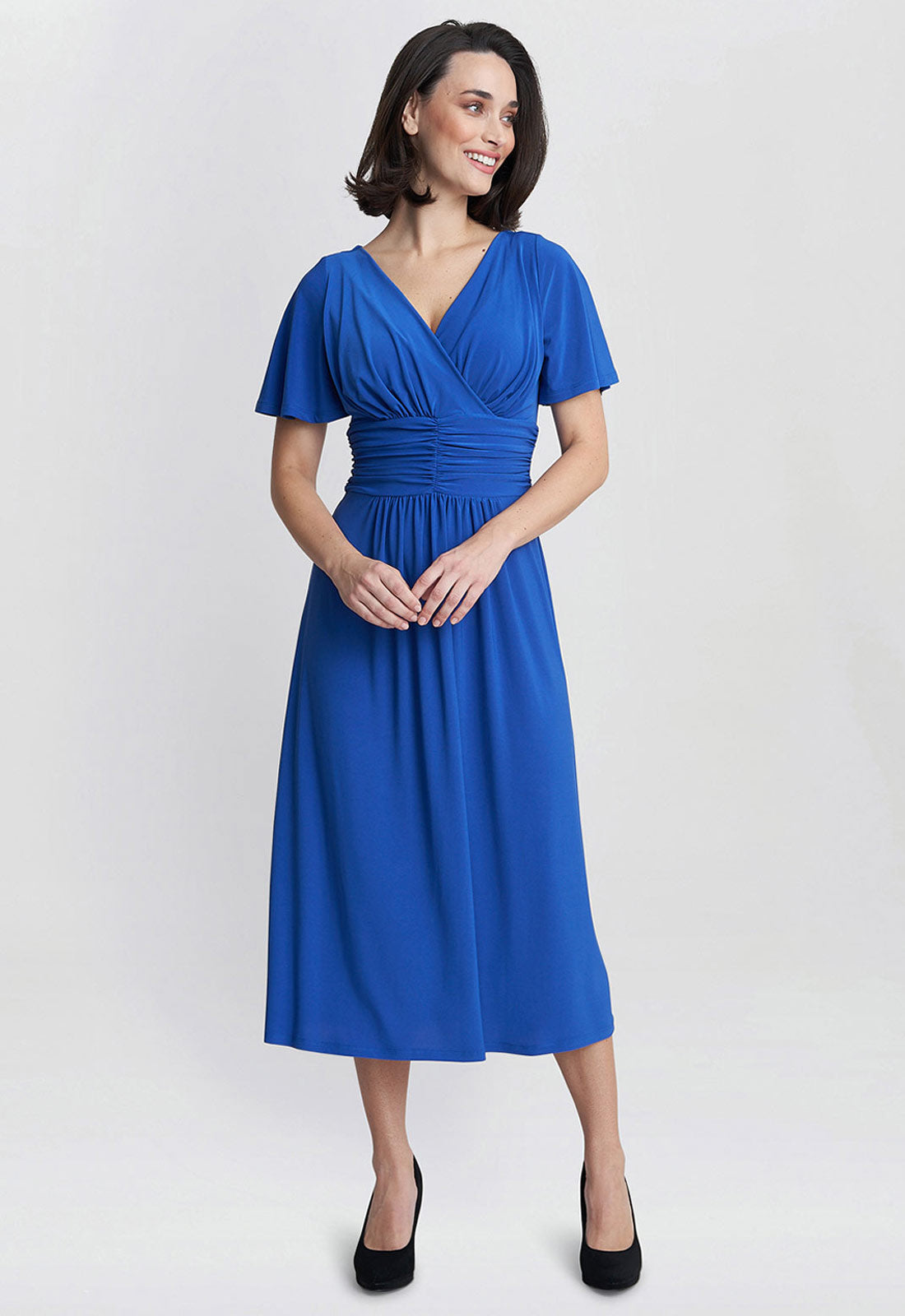 Gina Bacconi Blue Frieda Jersey Print Dress