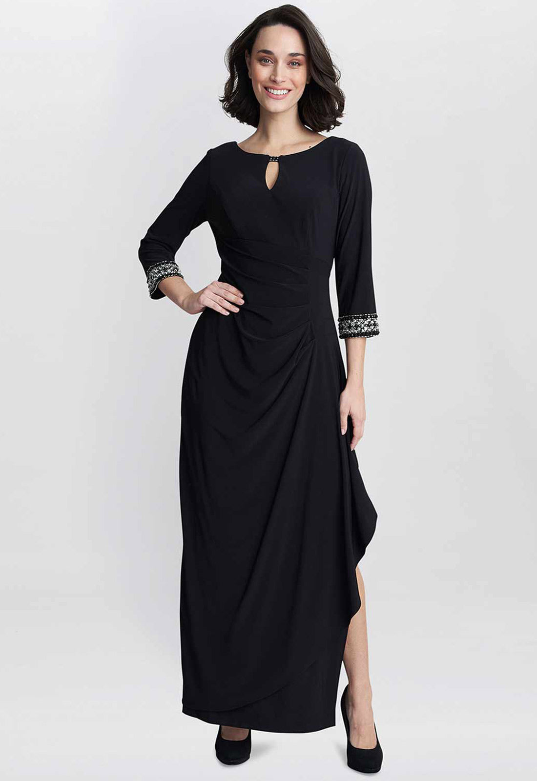 Gina Bacconi Black Jean Maxi Dress