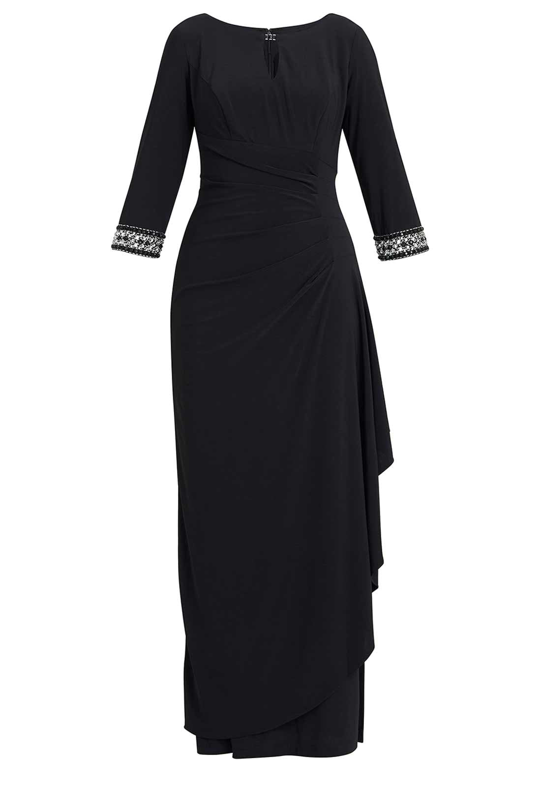Gina Bacconi Black Jean Maxi Dress